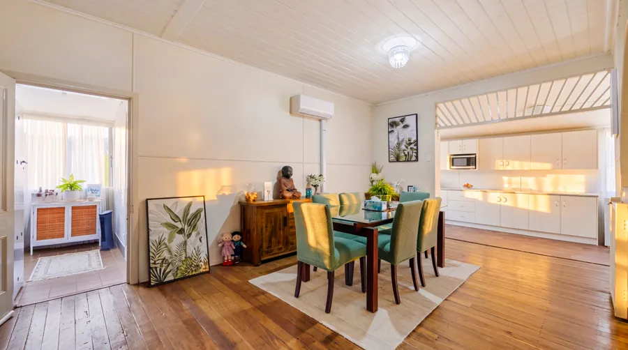 Dining room adjoining the enclosed verandah